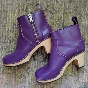 Swedish Hasbeens Purple Booties Rare Emy Size 39